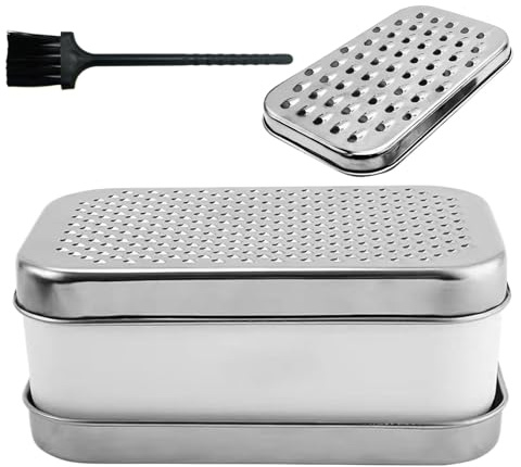Rallador de Alimentos,Utensilios de Cocina Manuales de Acero Inoxidable - Rallador con Recipiente - para Alimentos, Fruta, Patata, Jengibre, Pepino, Zanahoria, Preparación de Comidas, Hogar,