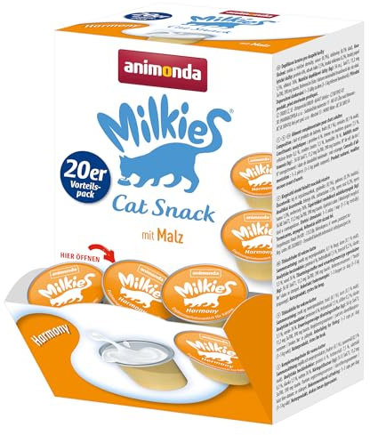 animonda Milkies Katzensnack mit Milch - Harmony (4 x 20 Cups á 15 g), portinierte Milch Katzensnacks für Erwachsene Katzen