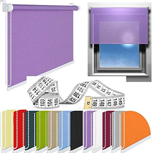 KS Handel 24 MASSANFERTIGUNG FENSTERROLLO BIS 150 cm BREITE UND 175 cm LÄNGE SICHTSCHUTZROLLO Jalousie Weiss LILA GRAU SCHWARZ ROT GRÜN BLAU