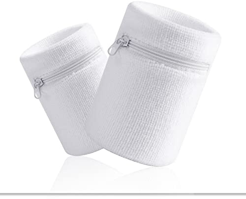 VENI MASEE Sport Dick Solid Color Armband mit Reißverschluss/Wrist Wallet, Preis/Stück (White)