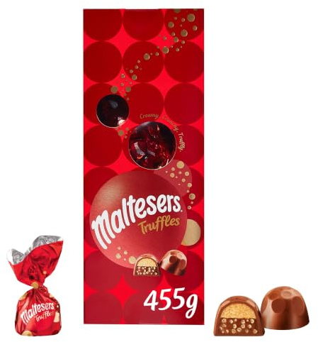 Maltesers Milk Chocolate Honeycomb Creamy Truffles Sweets Gift Box, 455g | Crunchy Honeycomb Pieces with Creamy Truffle Center Snacks, Milk Chocolate Indulgence, Luxurious Sweet Treats & Gift Box