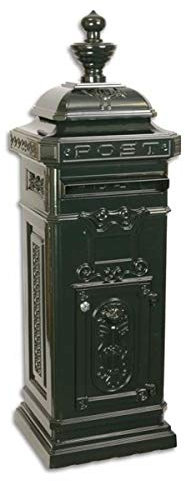 Casa Padrino Jugendstil Stand Briefkasten Dunkelgrün - Englischer Antik Stil Briefkasten Postkasten - Nostalgie