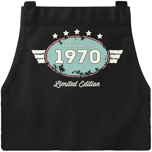 MoonWorks® Küchen-Schürze mit Namen Alter Kochschürze Vintage-Design personalisierte Geschenke Geburtstag