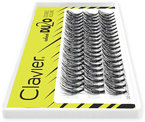 Clavier Künstliche Wimpern in Büscheln 20D 13 mm, C shape, Cluster Einzelne, Individual Lashes, DUO Double Volumen Falsche Wimper, | Ultravolumen, Silk Verlängerung, Natürliches, Clusterwimpern