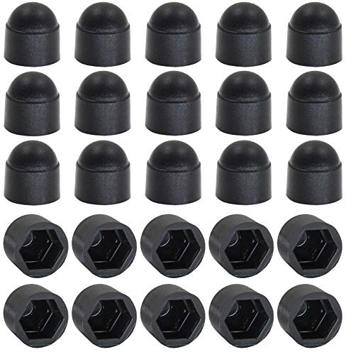 Zorfeter Black M6 x 10mm Hex Head Bolt Covers, 25 Pcs