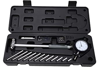 Internal Diameter Bore Gauge, Precision Self Centering Measurement Tool for Automotive Engineering Aluminum Alloy 50 to 160mm 18 Piece Kit with Guide Bridge and Case
