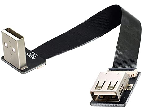 cablecc USB 2.0 Typ A Stecker auf Buchse, Verlängerungskabel, flach, flach, FPC-Kabel für FPV, Disk, Scanner und Drucker, 20 cm
