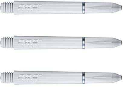 WINMAU Pro-Force White Intermediate Nylon Ring Grip Dart Stems - 1 Set per Pack (3 shafts in total)