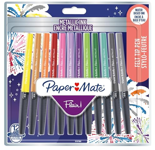 Paper Mate PM FLAIR METALLIC ASST BL12 PE