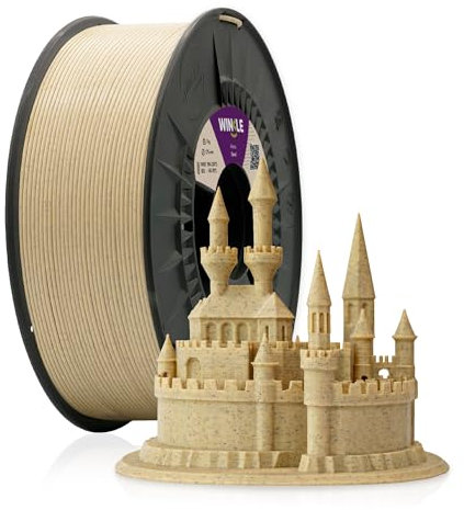 WINKLE PLA HD Texturieren Filament 1.75mm Sand, 300g Spule, 3D Drucker Filament Kompatibel mit FDM Druckern, 3D-Druckmaterialien, Maßgenauigkeit +/- 0.05mm, Leicht zu Bedrucken