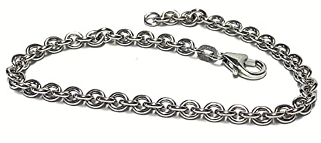 Armband 585/- Weißgold Rundanker massiv 4mm poliert glänzend Klassiker 19cm