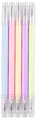 JAWSEU Bastelmesser, 5 Stück Doppelverwendung Papierschneider Stift, Schnell Trocknender Klebestift Scrapbook, DIY Malpapier Papier Diary Zeichnung Student Utility Messer Stift