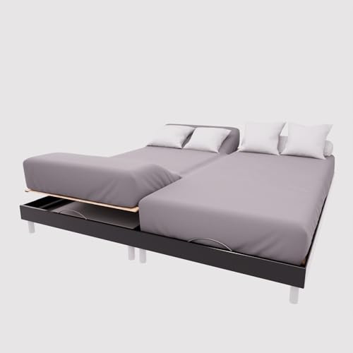 Soleil d'ocre, Spannbettlaken TPR aus Baumwolle 57 Fäden 2X70X190 cm UNI Grau