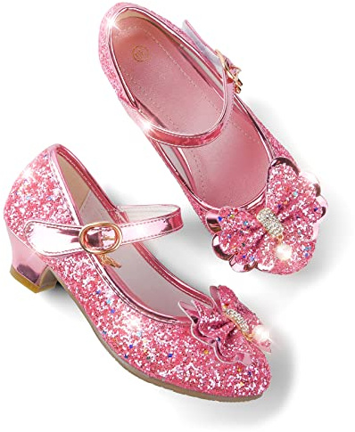 JerrisApparel Scarpe da Principessa per Ragazze Mary Janes Matrimonio Compleanno Festa (Rosa, 28 EU)