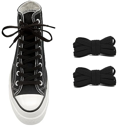 UamGlsob Cordones elásticos de repuesto para Converse Altas, de 8mm ancho cordones zapatos planos elásticos para Vans sneaker, Shoe Laces