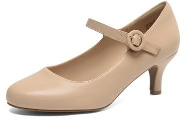 DREAM PAIRS Zapatos de Tacón Alto Clásicos Mujer Zapatos con Tacón Fina Zapatos de Salón PU,Size 38,Desnudo,SDPU2411W