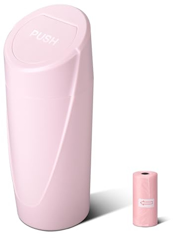 SGLRT Auto Mülleimer mit Deckel – Automülleimer Getränkehalter – Rosa Mini Mülleimer für Auto mit 20 Müllbeuteln - Auto Organizer und Aufbewahrung für Vordersitz Zubehör