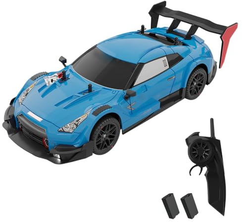 Dodoore Ferngesteuertes Auto 40 km/h RC Auto Drift 1/14 RTR 4WD 2,4 GHz 30 Minuten Spielspaß LED-Licht Austauschbare Reifen Hohe Geschwindigkeit RC Drift Car Kindergeschenke Erwachsene 2 Akku Hellblau