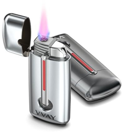 Sturmfeuerzeug, Sturmfeuerzeug Jetflamme Gas Nachfüllbar, Jet Feuerzeug Gasfeuerzeug Jetflame, 2er-Set ohne Gas