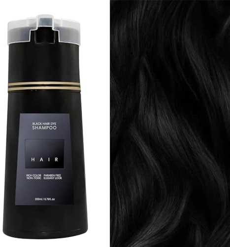 Hair Dye Shampoo, Instant-Shampoo für natürliches Haar, Botanische Formel, keine Schäden am Haar, kein Bleichen, 2-in-1-Shampoo (schwarz)