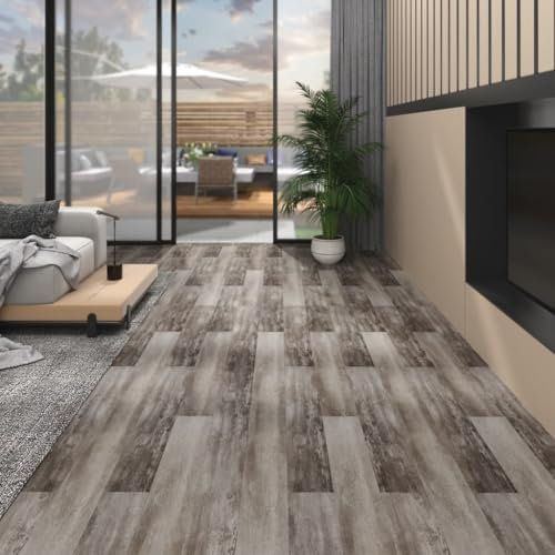 Hardware, Baumaterialien, Bodenbelag & Teppich, PVC Bodenbelag Dielen 5,02 m 2 mm selbstklebend matt Holz braun