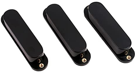 Schwarze Single Coil Pickup Abdeckung Gb217 48/50x52 Mm | Metallausführung, 3 Stück, Ersatzteil für E-gitarre, Passend für Selbstgemacht Gitarrenumbau
