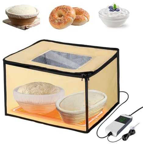 BTSAE Bread Proofer with Heater, Dough Proofer with Temperature Probe and Window, Proofing Box with Timer and Temperature Control, Sourdough Starter Kit, Pizza Making Accessories