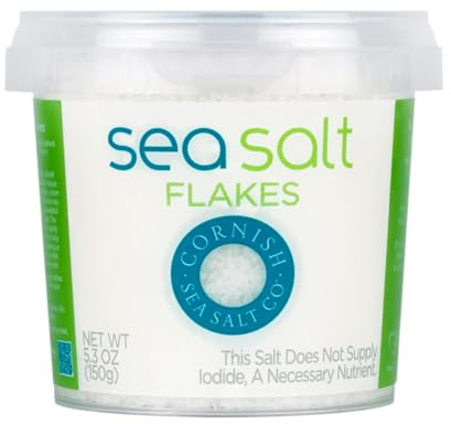 Cornish Sea Salt Flakes 150 g Resealable Tub | sale marino di alta qualità per cucinare, cuocere e affinare, fiocchi di sale croccanti | per piatti gourmet e cucina quotidiana con Kajal
