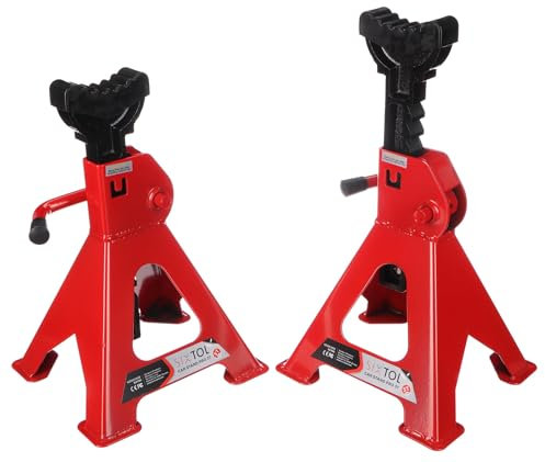 SIXTOL Mechanic CAR Stand PRO 3T | Kfz-Unterstellböcke | 2 Stück | Tragkraft 3 Tonnen | Höhenverstellbar | Stabile Stahlkonstruktion