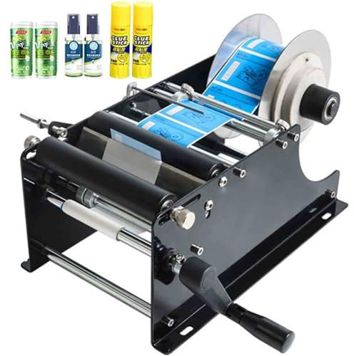 Manueller Flaschenetiketten-Applikator für runde Flaschen, Etiketten-Applikatormaschine für Flaschen mit 26–130 mm Etikettenbreite, einstellbarer Flaschenetikettierer, halbautomatischer Etikettenap