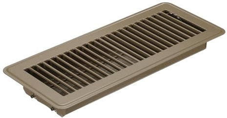PATIKIL 12 X 4 Pulgadas Rejilla de Suelo, 1 Pieza Cubierta de Ventilación de Aire Resistente de Acero Ajustable Decorativa Rejillas de Suelo Fáciles de Ajustar, Marrón
