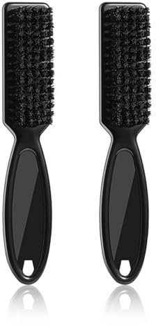 2 spazzole da barba da uomo, per la pulizia del tagliacapelli da barbiere, spazzole per capelli con setole, strumento per lo styling dei capelli per casa e salone (nero)