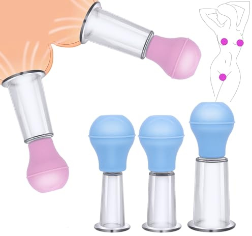 Qiyasex 2 Stück Nippelsauger Set – Brustwarzensauger für Brustwarzen Vergrößerung & Stimulation – Klitoris Sucker Vakuum Pussy Pump – BDSM Bondage Sexspielzeug für Frauen（Blau S）