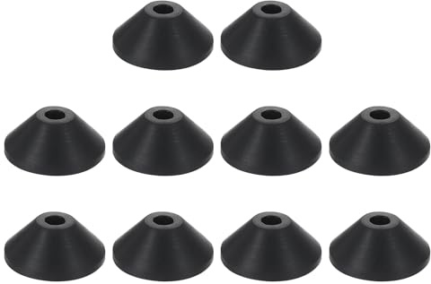 sourcing map Lot de 10 rondelles en caoutchouc M6 coniques anti-fuites pour réservoir de toilettes, boulons de cuvette et réparation de toilettes, noir