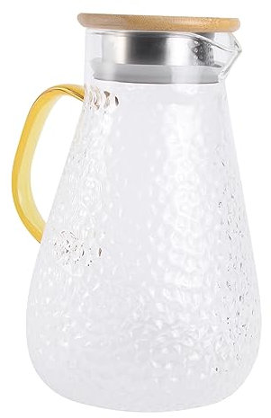 OFFSCH Jarra De Jugo De Vidrio De 1600 Ml Y Al Frío Sencilla Y Generosa Portátil Para Fiestas.