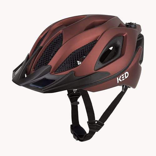 KED Spiri II Trend Allround Fahrradhelm Mit LED Licht Und Reflektor, Optimierter Belüftung, Insektenschutznetz Und K-FIT System | Farbe: Maroon Red | Größe: 52-58 (M)
