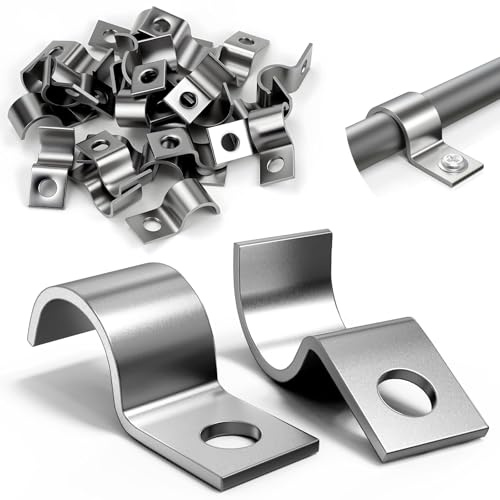 Sturiz 30 Stück Kabelschellen Metall zum Schrauben U Rohrschellen 18mm Rohrbefestigung Befestigungsschelle Klemmschellen Rohrhalterung Schlauchbefestigung Rohrclips Metallklemme Edelstahl Schelle