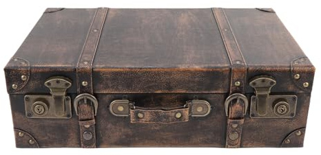 NOENNULL Hölzerner Vintage -Koffer, Altmodischer Reisekoffer, Dekorativer Stil, Retro -Lagerung, Dekoration von Vintage -Gepäck, Geburtstagskoffer, Hochzeit, Fotografiezubehör (Brown)