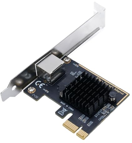 SUNGOOYUE Carte Réseau PCIE 5Gbps avec Puce RTL8126, RJ45 Port Low Profile Bracket Multi Gigabit Ethernet Adaptateur pour Le Serveur NAS de Jeu