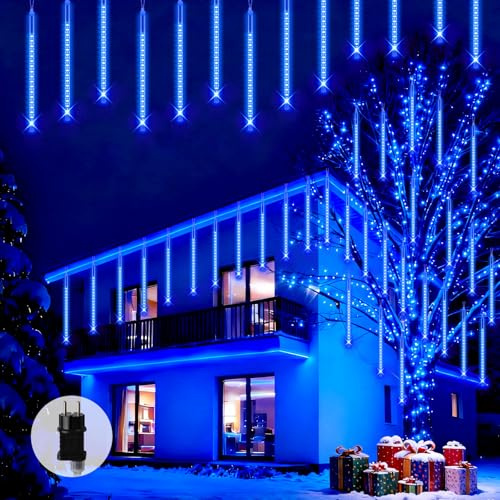 Weihnachtsdeko,Weihnachtsbeleuchtung Außen 50cm Meteorschauer Lichterkette Außen 8 Röhren 288LEDs Meteorschauer Regen Lichter Fenster Lichterkette für Garten Hochzeit Fenster Weihnachtsdeko Innen