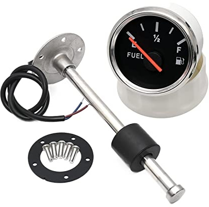 Medidor de nivel de combustible D 52MM, indicador de nivel de combustible, medidor de nivel de aceite, 0-190 ohmios, con sensor de nivel de combustible, 150MM, 200MM, 250MM, 300MM, 350MM, 400MM (sol