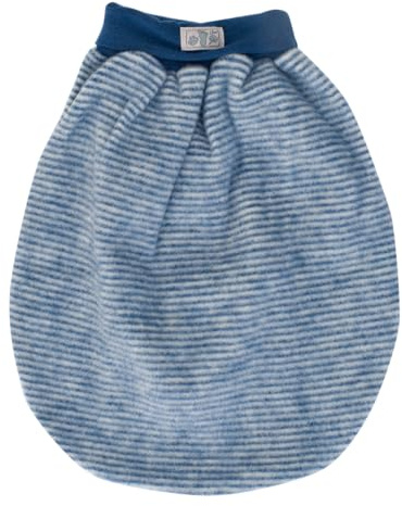 Lilano Wickelsack aus Schurwolle, Gestreift Orange, Pucksack für Babys, 80x90 cm, Wärmend (Blau/Natur)
