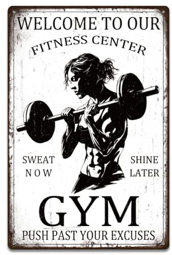 SUPERDANT Insegna Metallo Palestra Ragazza Sollevamento Pesi Benvenuto Centro Fitness Targa Decorativa Vintage Per Palestra Camera Uomo Poster Motivazionale Arredo Retro