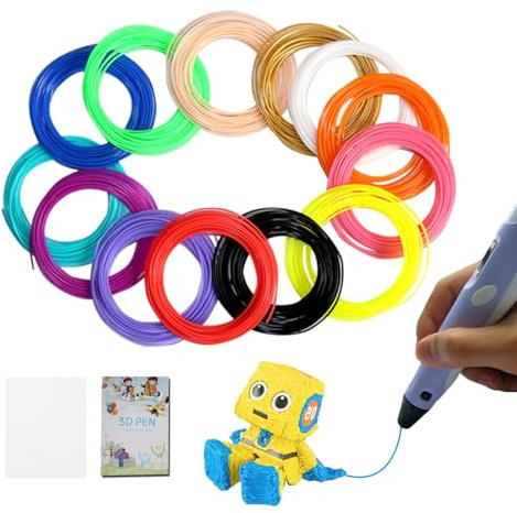 3D-Stift-Filament-Set, PLA-Filament-Nachfüllung (27 Farben, 10 Fuß für jede Farbe, insgesamt 270 Fuß), einschließlich: PLA 27 Farben 1,75 mm, 3D-Modellierungswerkzeug, Fingerschutz – Lila