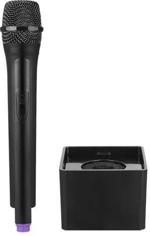 HOOTNEE Microphone pour Garçon et Filles en Plastique 1 Pièce avec Station de Drapeau Carrée, Accessoire de Microphone Simulation pour Jeux de Rôle et Karaoké, pour Petits Garçons