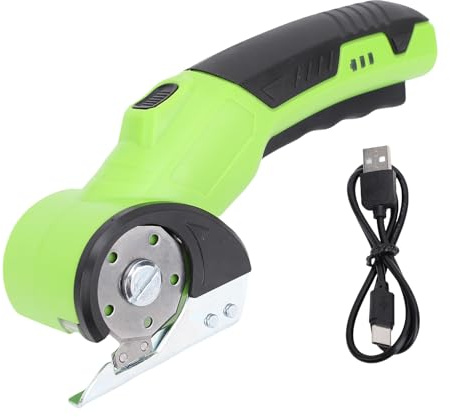 Aolidsive Taglierina a Batteria Potente Taglierina Rotativa con Luce LED e Display a Batteria per Tessuti, Moquette, Pelle, Cartone, Lamiera