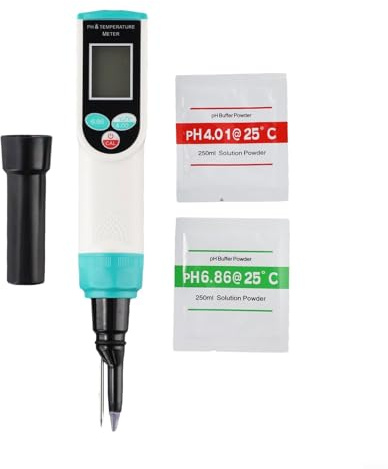 Tester per pH alimentare con sonda di temperatura per lievito madre, carne, suolo e formaggio, misuratore digitale impermeabile con calibrazione automatica