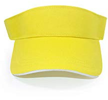 MB Caps Sport Sun Visor mit kontrastfarbenem Sandwich in 12 Farben für Golf, Tennis, Angeln von notrash2003® (Gelb-Weiss)