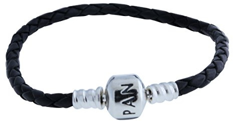 Pandora schwarzes Lederarmband, einfach gewickelt 590705CBK