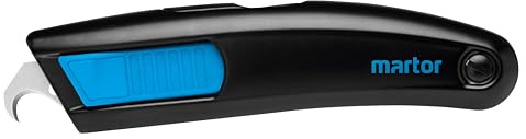 MARTOR SECUPRO MEGASAFE Sicherheitsmesser, Hakenklinge, Aluminium-Griff | Cuttermesser, Beids. Schieber, Alu-Griff, Hakenklinge, vollautom. Rückzug, Karton & Folie, Logistik, No. 116002.02